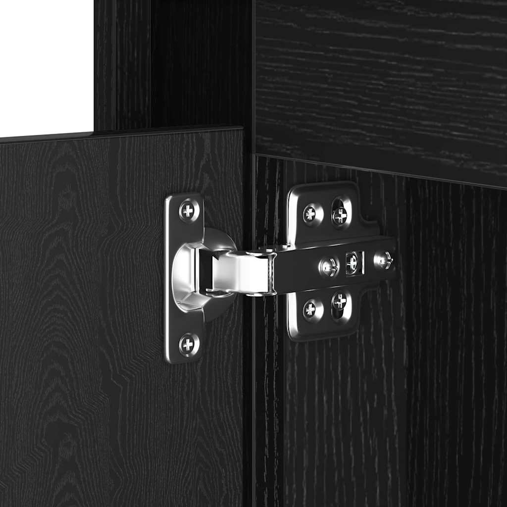 Bedside Cabinet with Black 44 x 34.5 x 45 cm Engineered wood