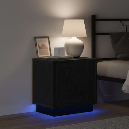 Bedside Cabinet with Black 44 x 34.5 x 45 cm Engineered wood