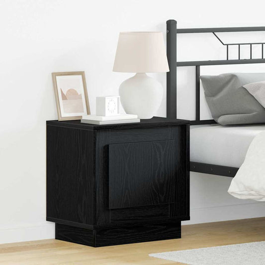Bedside Cabinet with Black 44 x 34.5 x 45 cm Engineered wood