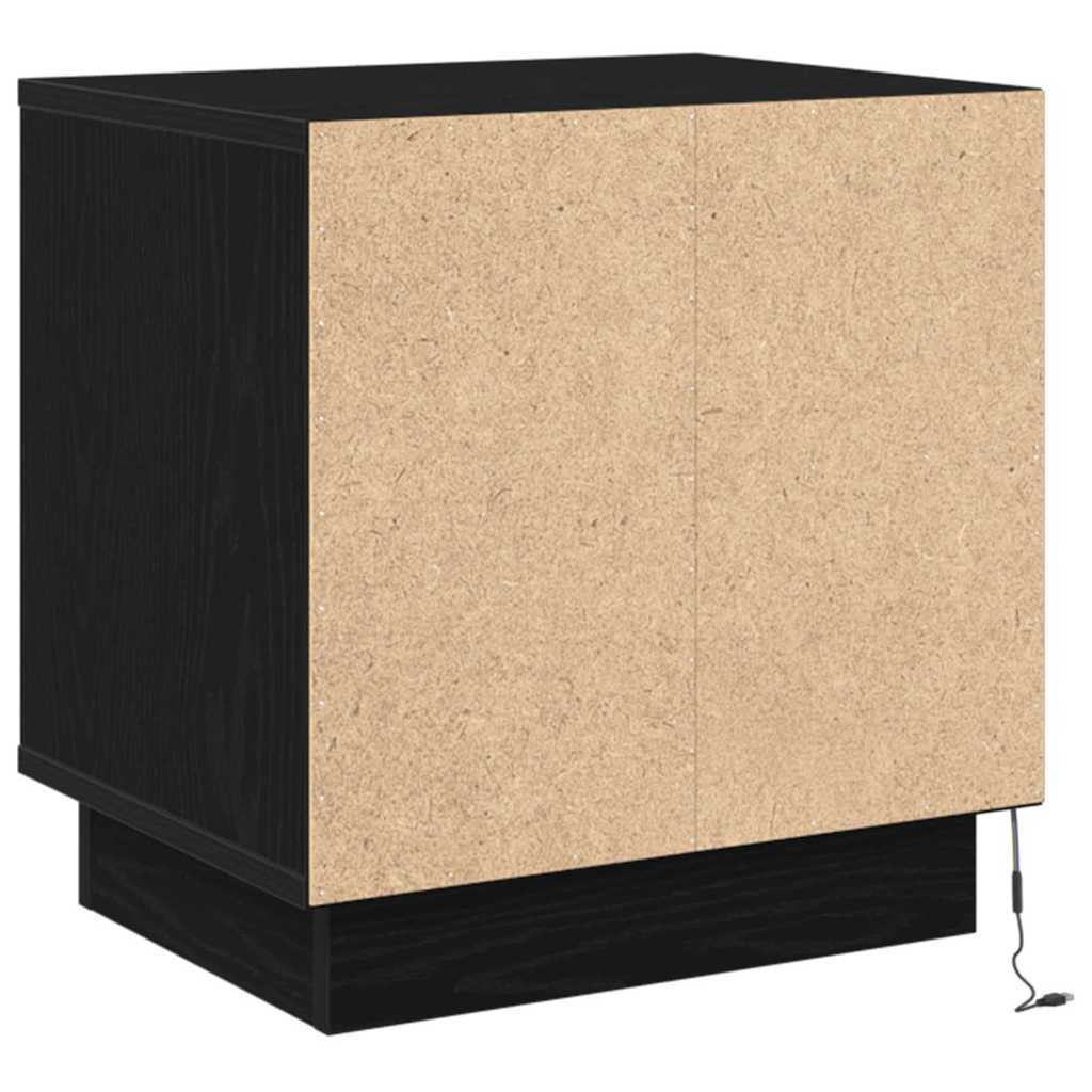 Bedside Cabinet with Black 44 x 34.5 x 45 cm Engineered wood
