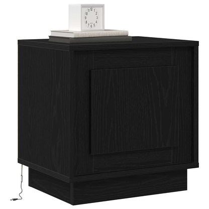 Bedside Cabinet with Black 44 x 34.5 x 45 cm Engineered wood