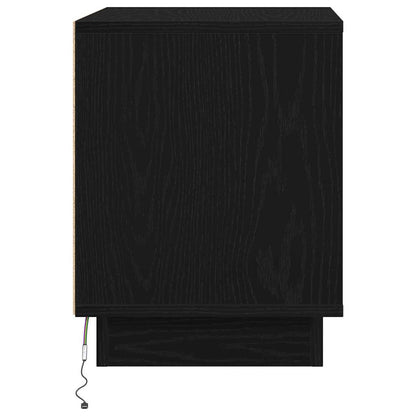 Bedside Cabinet with Black 44 x 34.5 x 45 cm Engineered wood