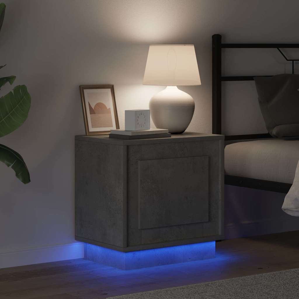 Bedside Cabinet with 2 pcs Concrete grey 44 x 34.5 x 45 cm