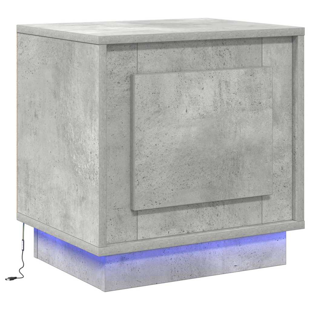 Bedside Cabinet with 2 pcs Concrete grey 44 x 34.5 x 45 cm