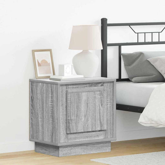 Bedside Cabinet with Grey 44 x 34.5 x 45 cm Engineered wood