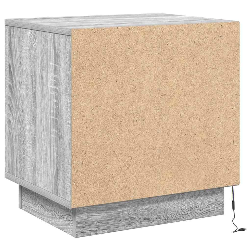 Bedside Cabinet with Grey 44 x 34.5 x 45 cm Engineered wood