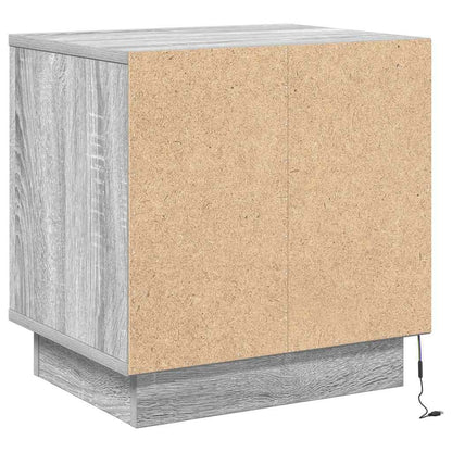 Bedside Cabinet with Grey 44 x 34.5 x 45 cm Engineered wood