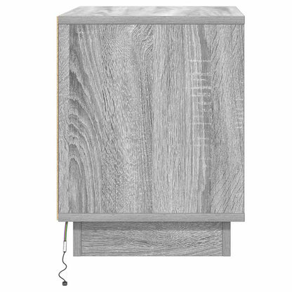 Bedside Cabinet with Grey 44 x 34.5 x 45 cm Engineered wood