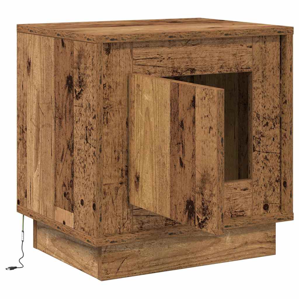 Bedside Cabinet with 2 pcs Old wood 44 x 34.5 x 45 cm