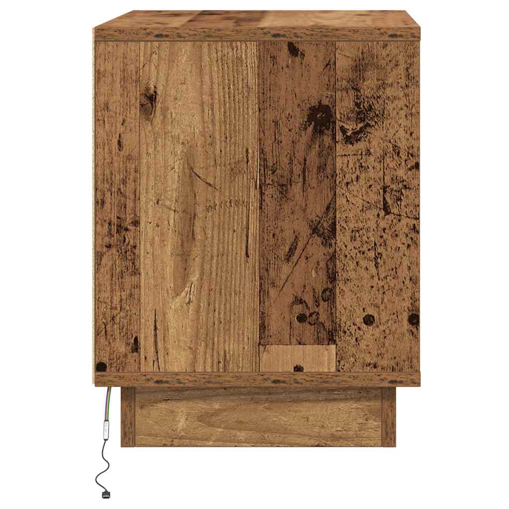 Bedside Cabinet with 2 pcs Old wood 44 x 34.5 x 45 cm
