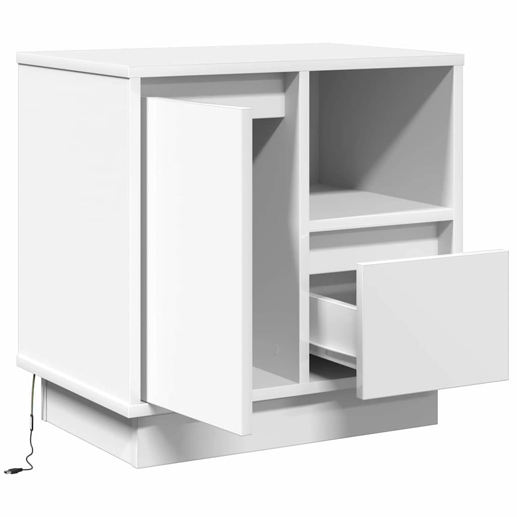 Bedside Cabinet with White 50 x 34.5 x 50 cm Engineered wood