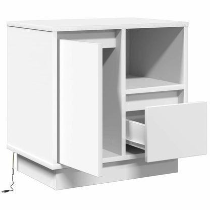 Bedside Cabinet with White 50 x 34.5 x 50 cm Engineered wood