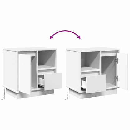 Bedside Cabinet with White 50 x 34.5 x 50 cm Engineered wood