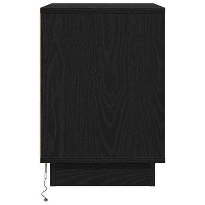 Bedside Cabinet with Black 50 x 34.5 x 50 cm Engineered wood