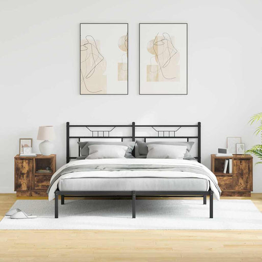 Bedside Cabinet with Drawer 2 pcs Smoked oak 50 x 34.5 x 50 cm