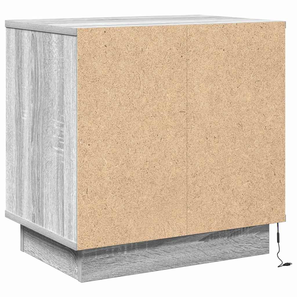 Bedside Cabinet with Grey 50 x 34.5 x 50 cm Engineered wood