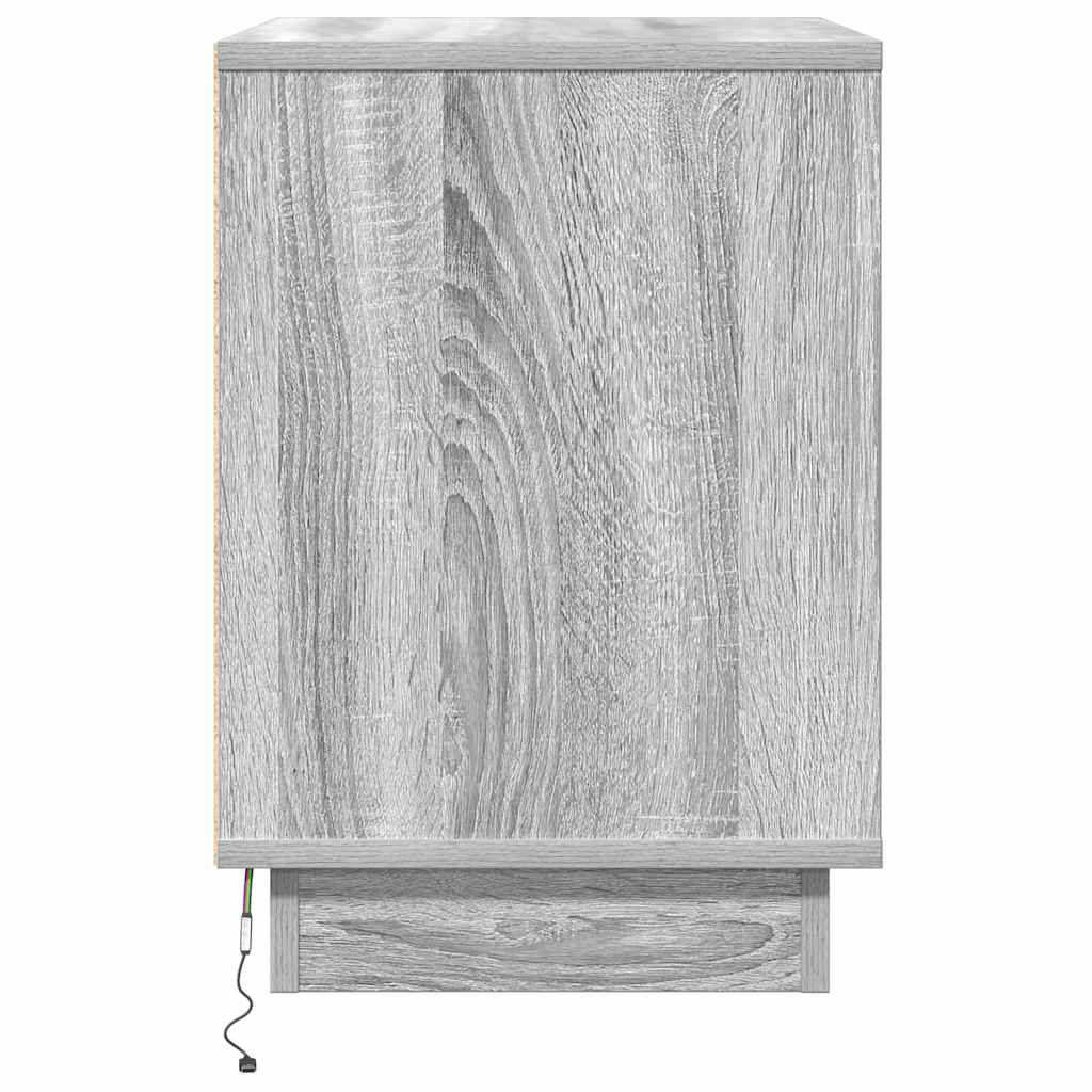 Bedside Cabinet with Grey 50 x 34.5 x 50 cm Engineered wood