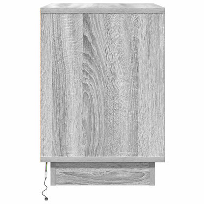 Bedside Cabinet with Grey 50 x 34.5 x 50 cm Engineered wood
