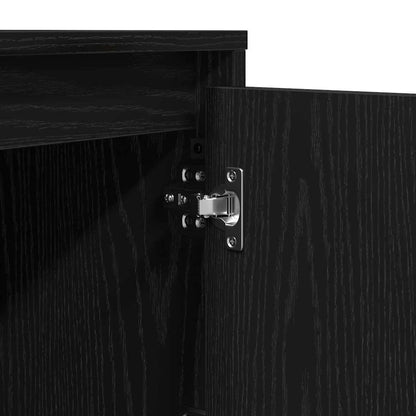 Bedside Cabinet with Black 39 x 34.5 x 50 cm Engineered wood