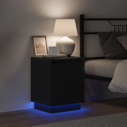 Bedside Cabinet with Black 39 x 34.5 x 50 cm Engineered wood