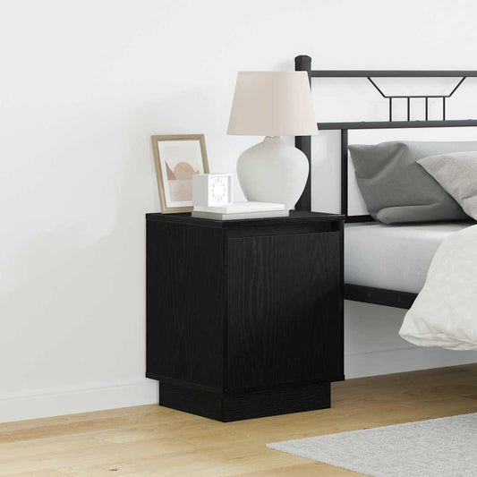 Bedside Cabinet with Black 39 x 34.5 x 50 cm Engineered wood