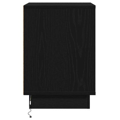 Bedside Cabinet with Black 39 x 34.5 x 50 cm Engineered wood