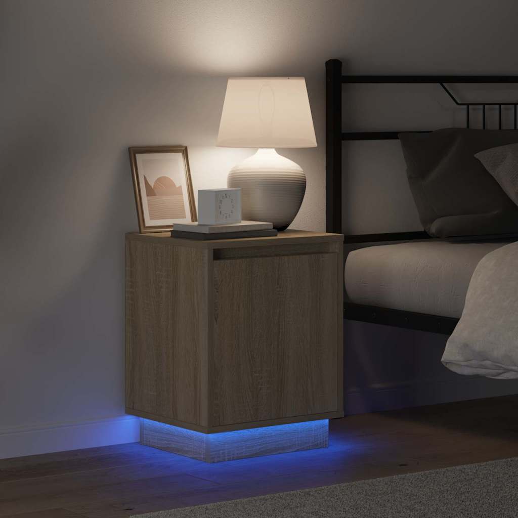 Bedside Cabinet with 2 pcs Sonoma oak 39 x 34.5 x 50 cm
