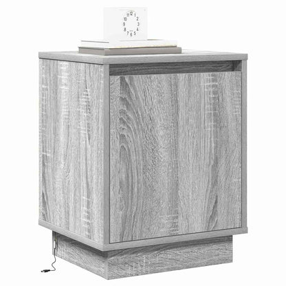 Bedside Cabinet with Grey 39 x 34.5 x 50 cm Engineered wood