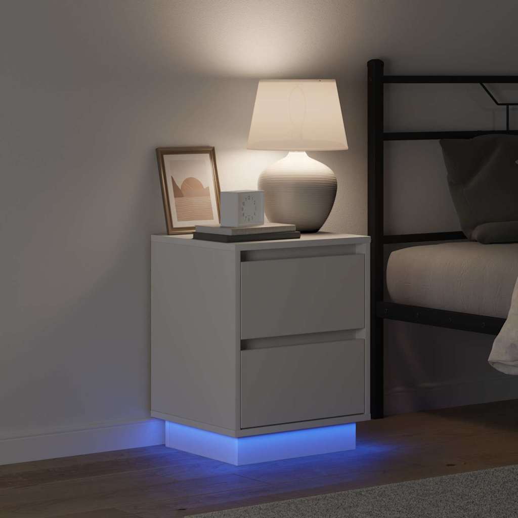 Bedside Cabinet 2 pcs White 39 x 34.5 x 50 cm Engineered wood