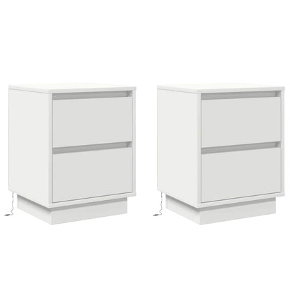 Bedside Cabinet 2 pcs White 39 x 34.5 x 50 cm Engineered wood