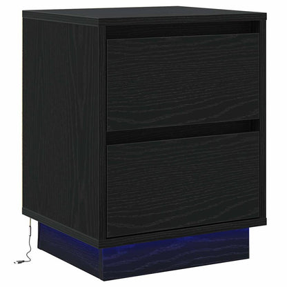 Bedside Cabinet 2 pcs Black 39 x 34.5 x 50 cm Engineered wood