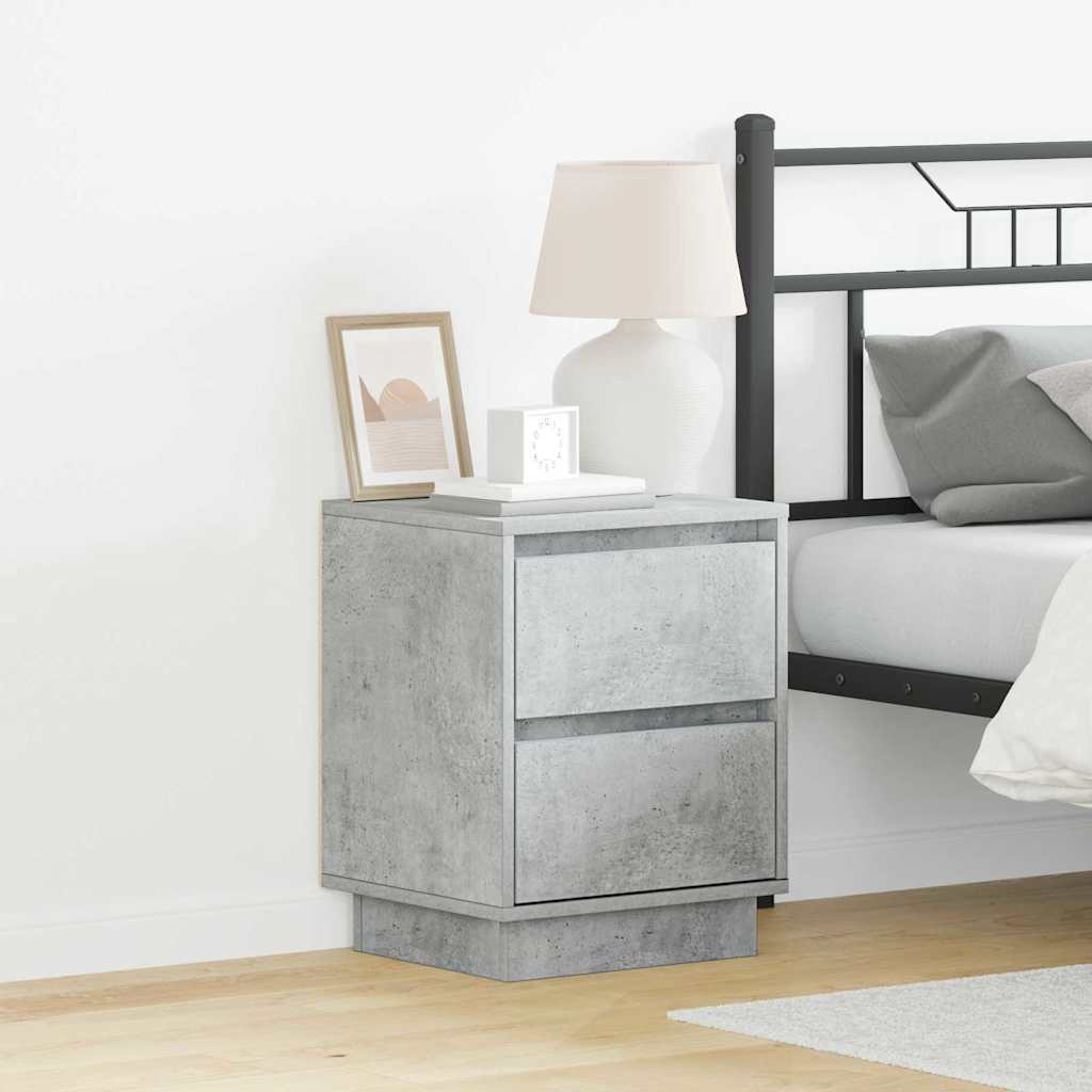 Bedside Cabinet Concrete grey 39 x 34.5 x 50 cm Engineered wood