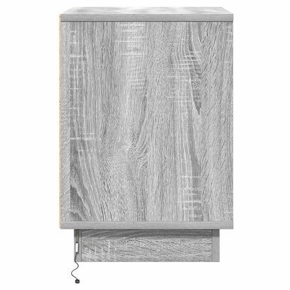 Bedside Cabinet with Grey 39 x 34.5 x 50 cm Engineered wood