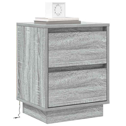 Bedside Cabinet 2 pcs Grey 39 x 34.5 x 50 cm Engineered wood