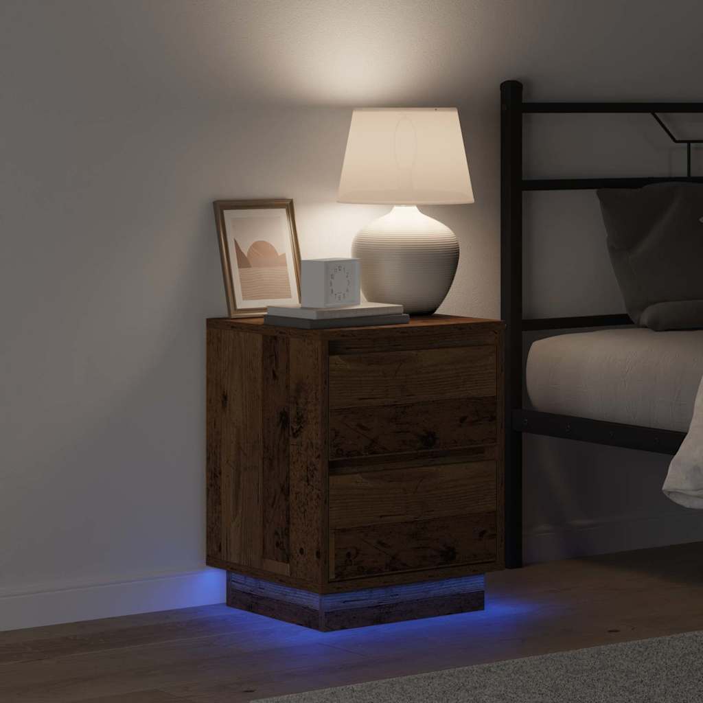 Bedside Cabinet with Old Wood 39 x 34.5 x 50 cm Engineered wood