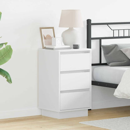 Bedside Cabinet with White 39 x 34.5 x 65 cm Engineered wood