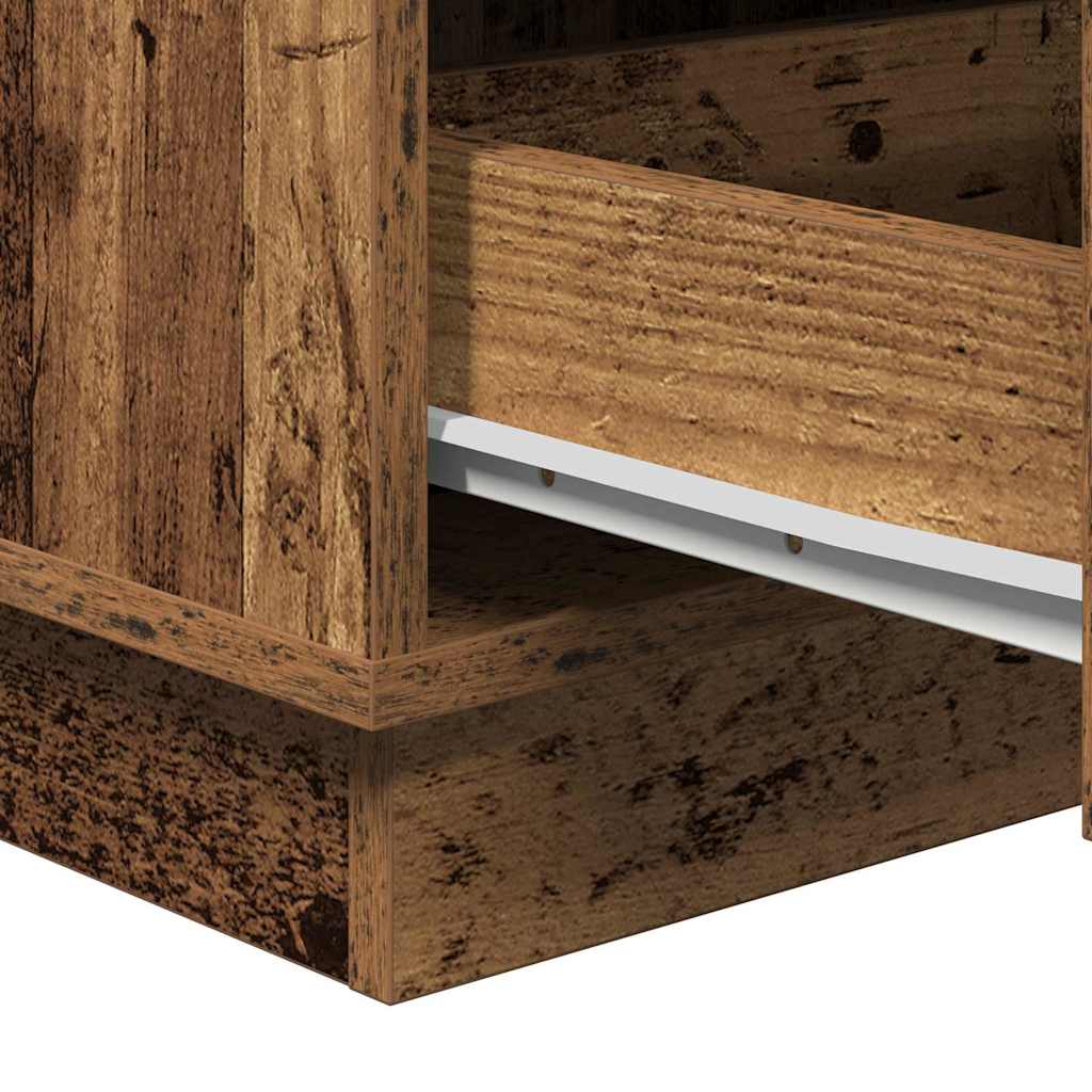 Bedside Cabinet with Old Wood 39 x 34.5 x 65 cm Engineered wood