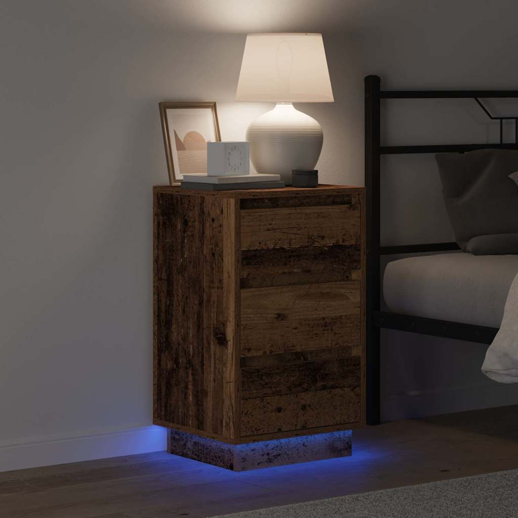 Bedside Cabinet with Old Wood 39 x 34.5 x 65 cm Engineered wood