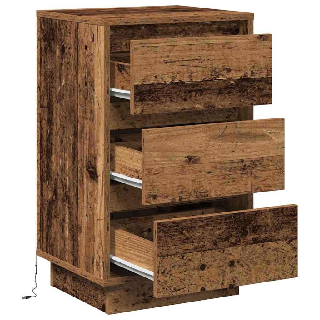 Bedside Cabinet with Old Wood 39 x 34.5 x 65 cm Engineered wood