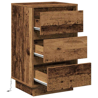 Bedside Cabinet with Old Wood 39 x 34.5 x 65 cm Engineered wood
