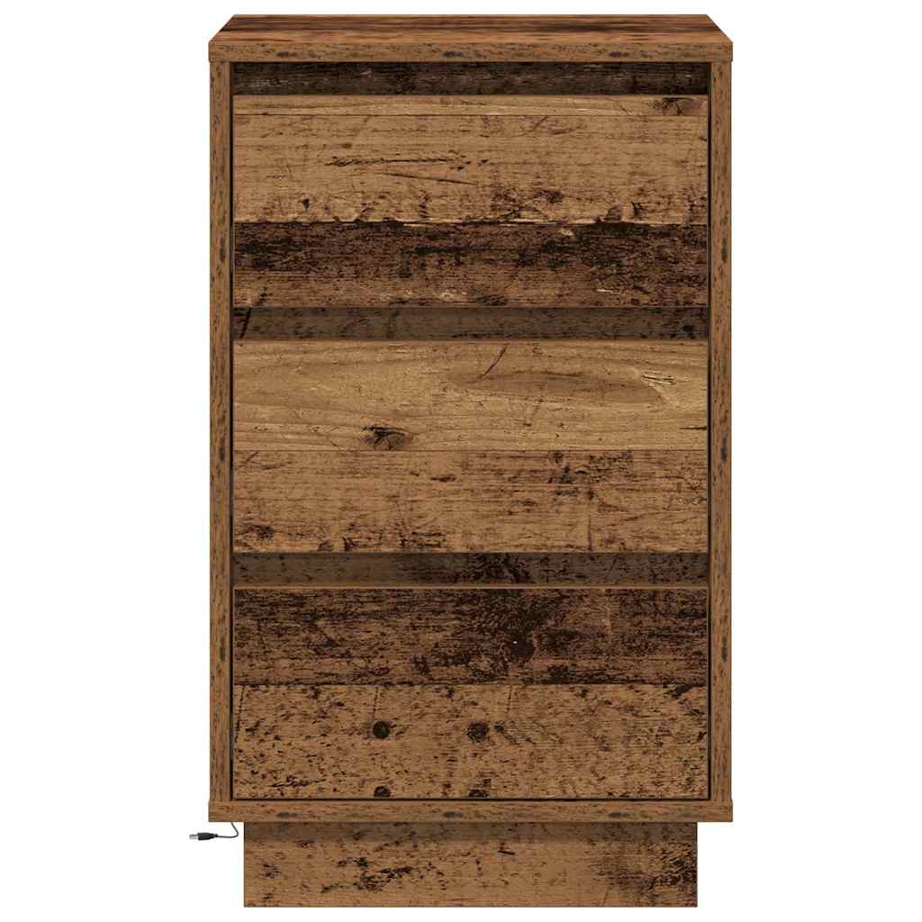 Bedside Cabinet with Old Wood 39 x 34.5 x 65 cm Engineered wood