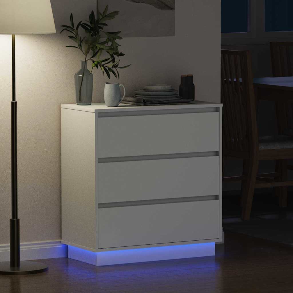 Bedside Cabinet with White 71 x 34.5 x 75 cm Engineered wood