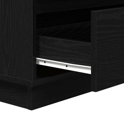 Bedside Cabinet with Black 71 x 34.5 x 75 cm Engineered wood