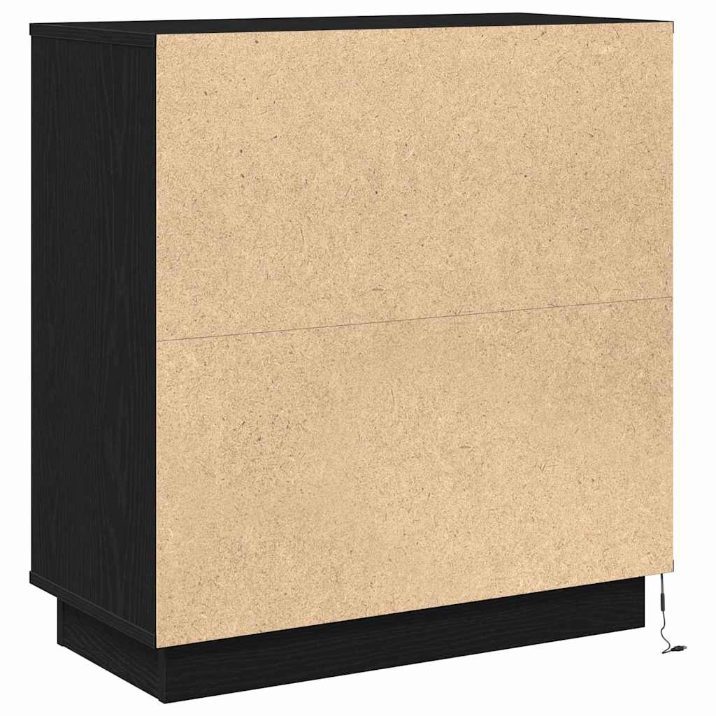 Bedside Cabinet with Black 71 x 34.5 x 75 cm Engineered wood
