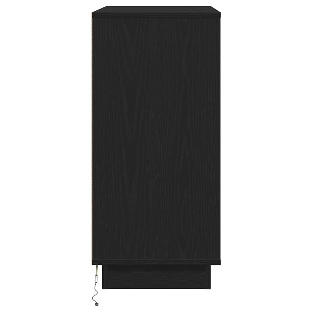 Bedside Cabinet with Black 71 x 34.5 x 75 cm Engineered wood