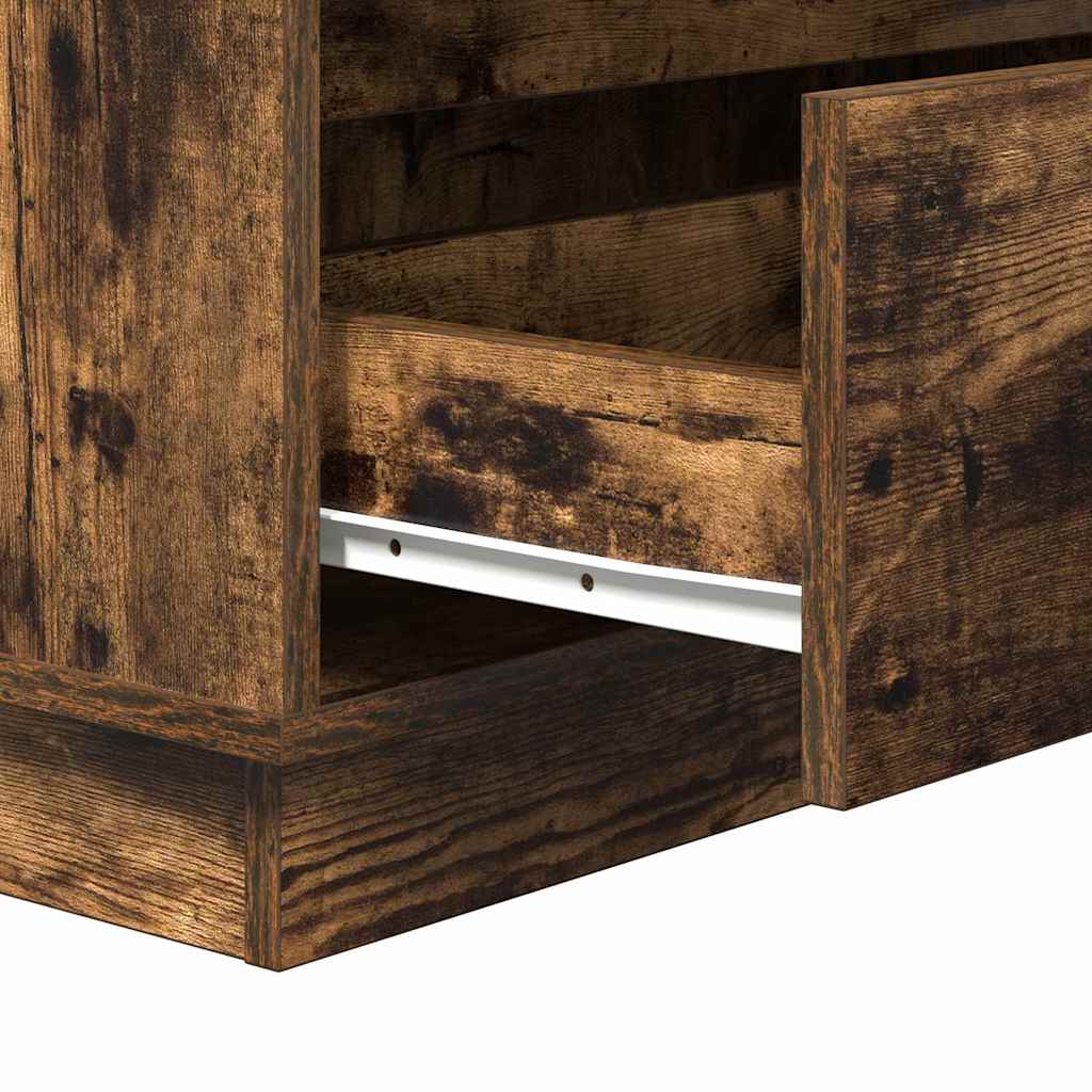 Bedside Cabinet Smoked oak 71 x 34.5 x 75 cm Engineered wood