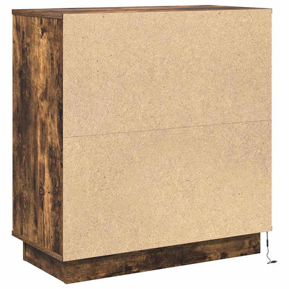 Bedside Cabinet Smoked oak 71 x 34.5 x 75 cm Engineered wood