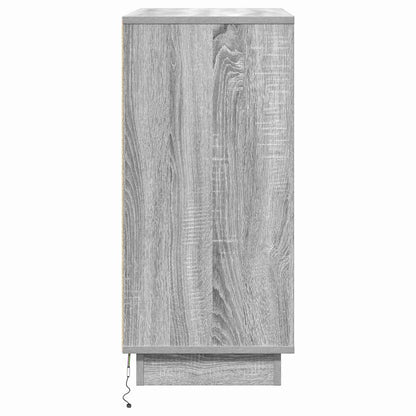 Bedside Cabinet with Grey 71 x 34.5 x 75 cm Engineered wood