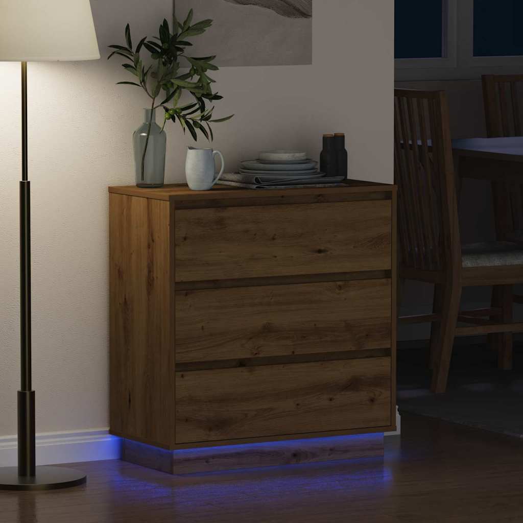 Bedside Cabinet Artisan oak 71 x 34.5 x 75 cm Engineered wood