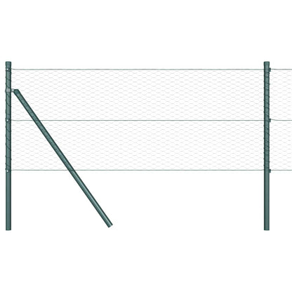Fence with Posts Green 0.6 x 10 m PVC-coated steel